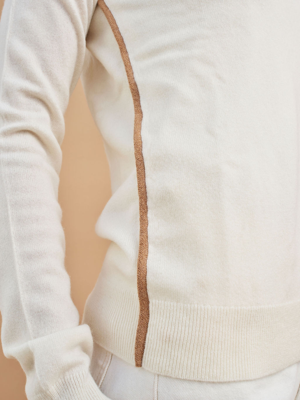 Sinclair Off-White Cashmere Crewneck for Tall Women
