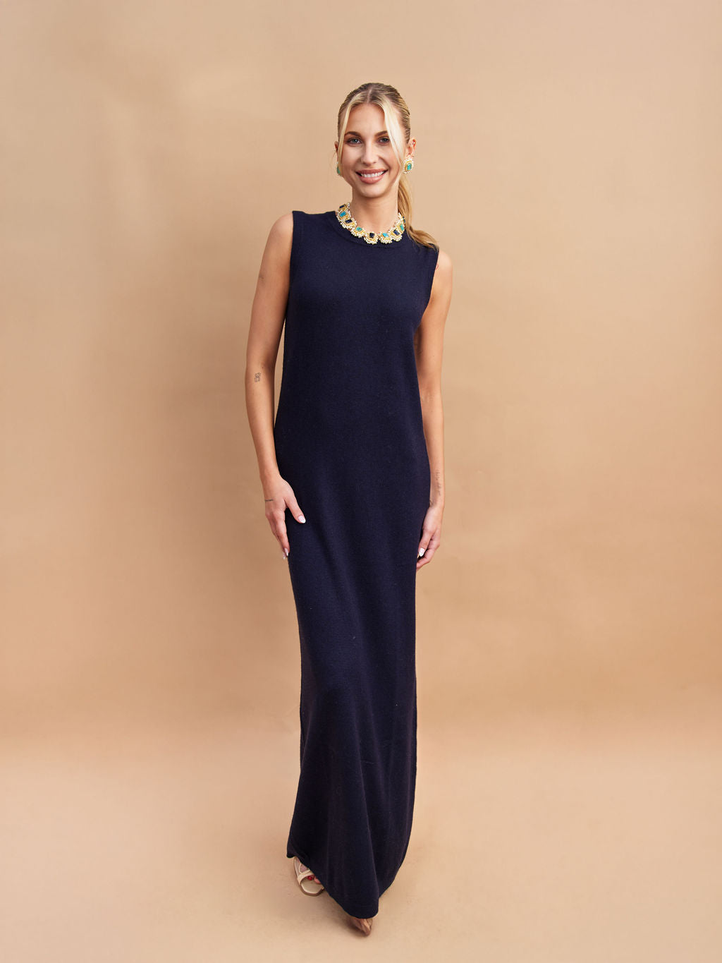 Winslow Navy-Blue Cashmere Sweater Dress for Tall Women Winslow Navy-Blue Cashmere Sweater Dress for Tall Women