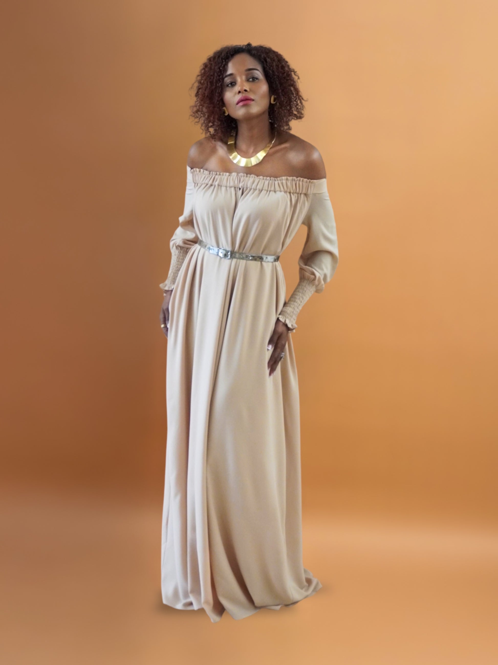 Off Shoulder Maxi Dress for Tall Women | Blue or Pink| ATALLIER Off Shoulder Maxi Dress for Tall Women | Blue or Pink| ATALLIER