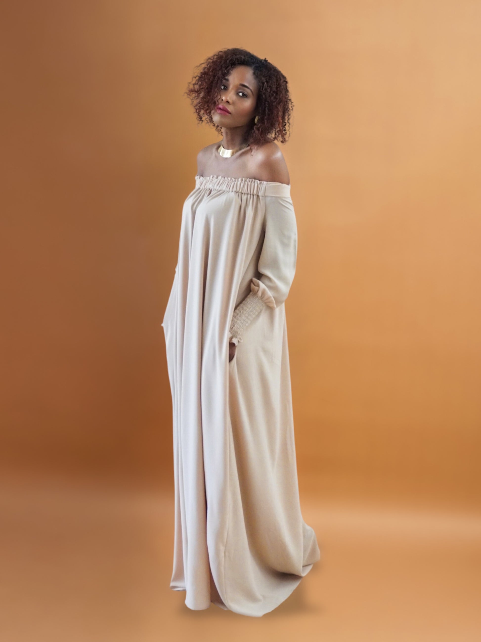 Off Shoulder Maxi Dress for Tall Women | Blue or Pink| ATALLIER Off Shoulder Maxi Dress for Tall Women | Blue or Pink| ATALLIER