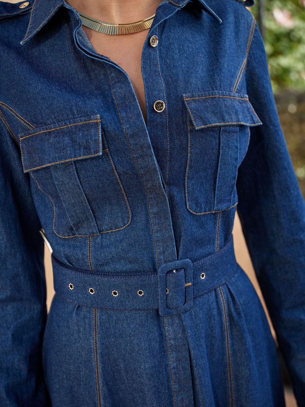 Vanguard Denim Shirt Dress for Tall Women | Atallier Vanguard Denim Shirt Dress for Tall Women | Atallier