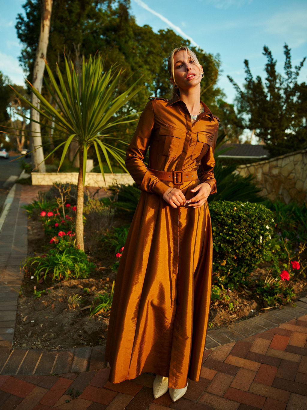Taffeta Maxi Shirt Dress for Tall Women | ATALLIER Taffeta Maxi Shirt Dress for Tall Women | ATALLIER