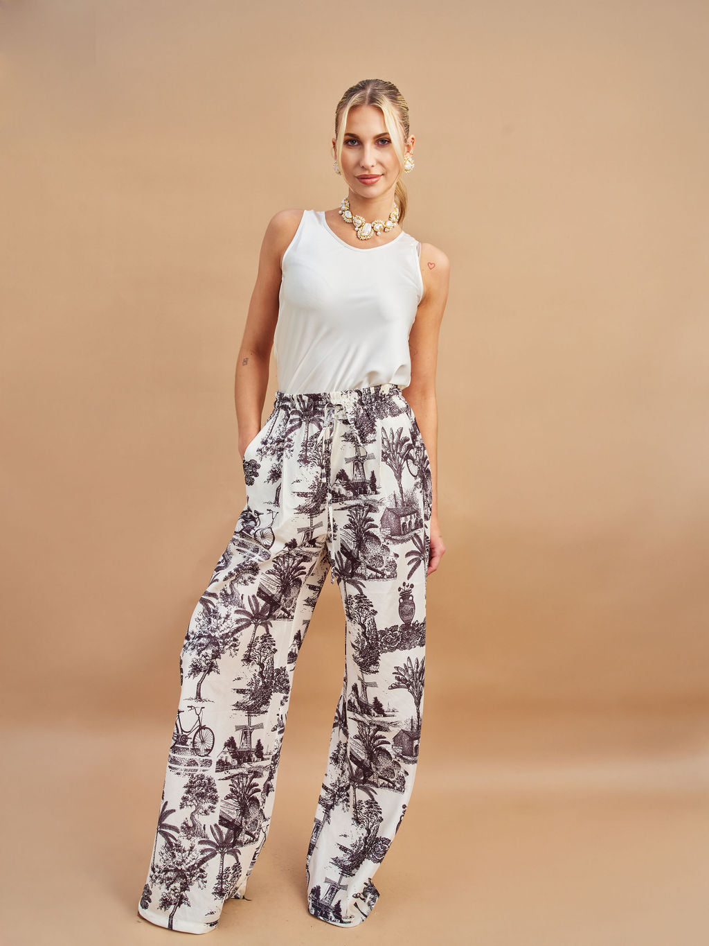 Shop-Sloane-Bicycle-Print-Palazzo-pants-tall-women