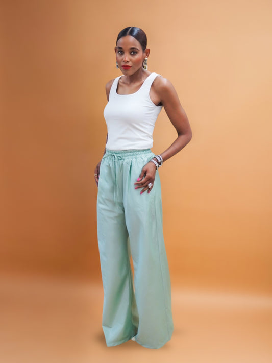 Shop-womens-tall-wide-leg-pants-in-sea-foam-green
