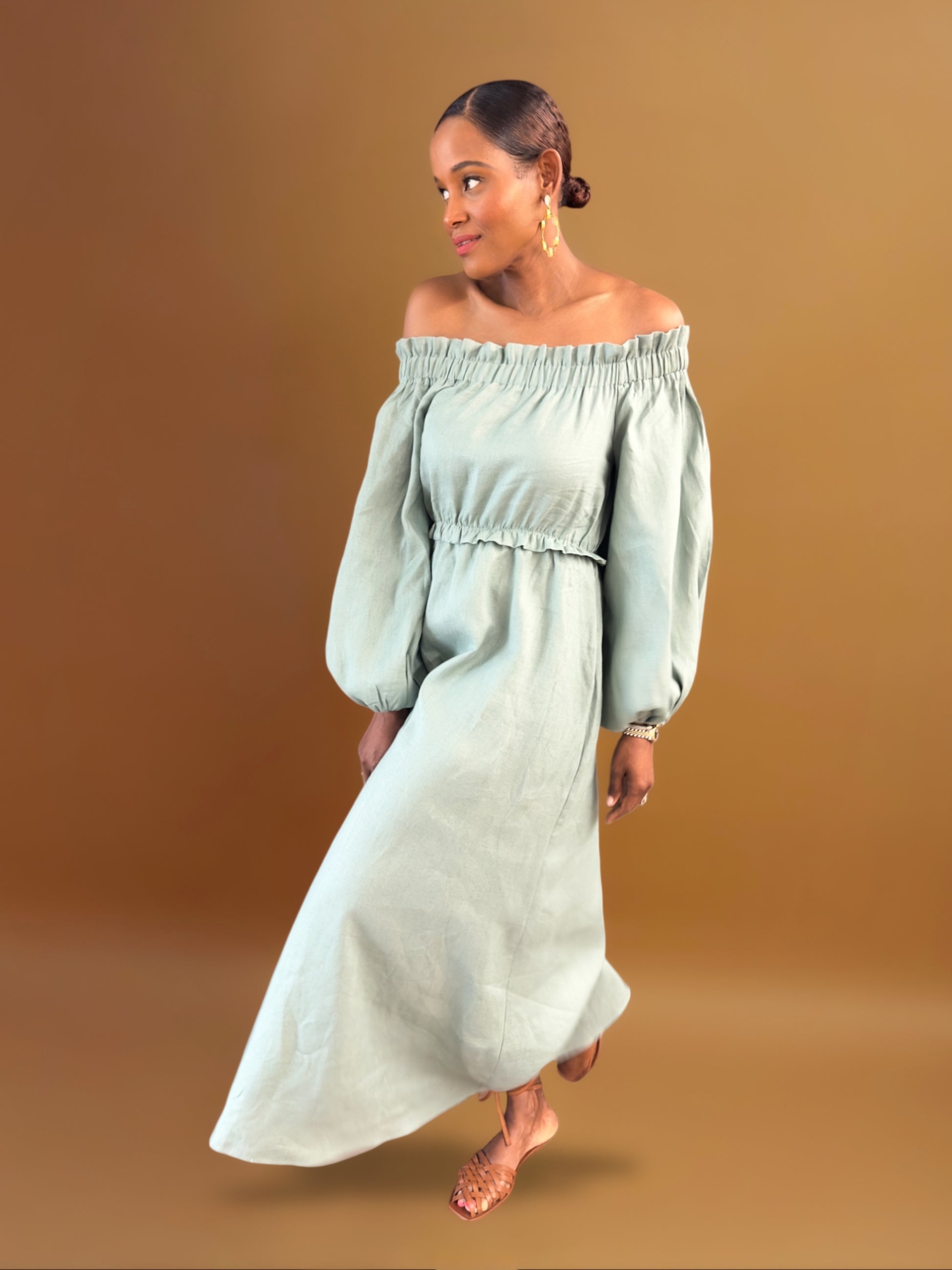Solenna-romantic-off-the-shoulder-linen-maxi-dress