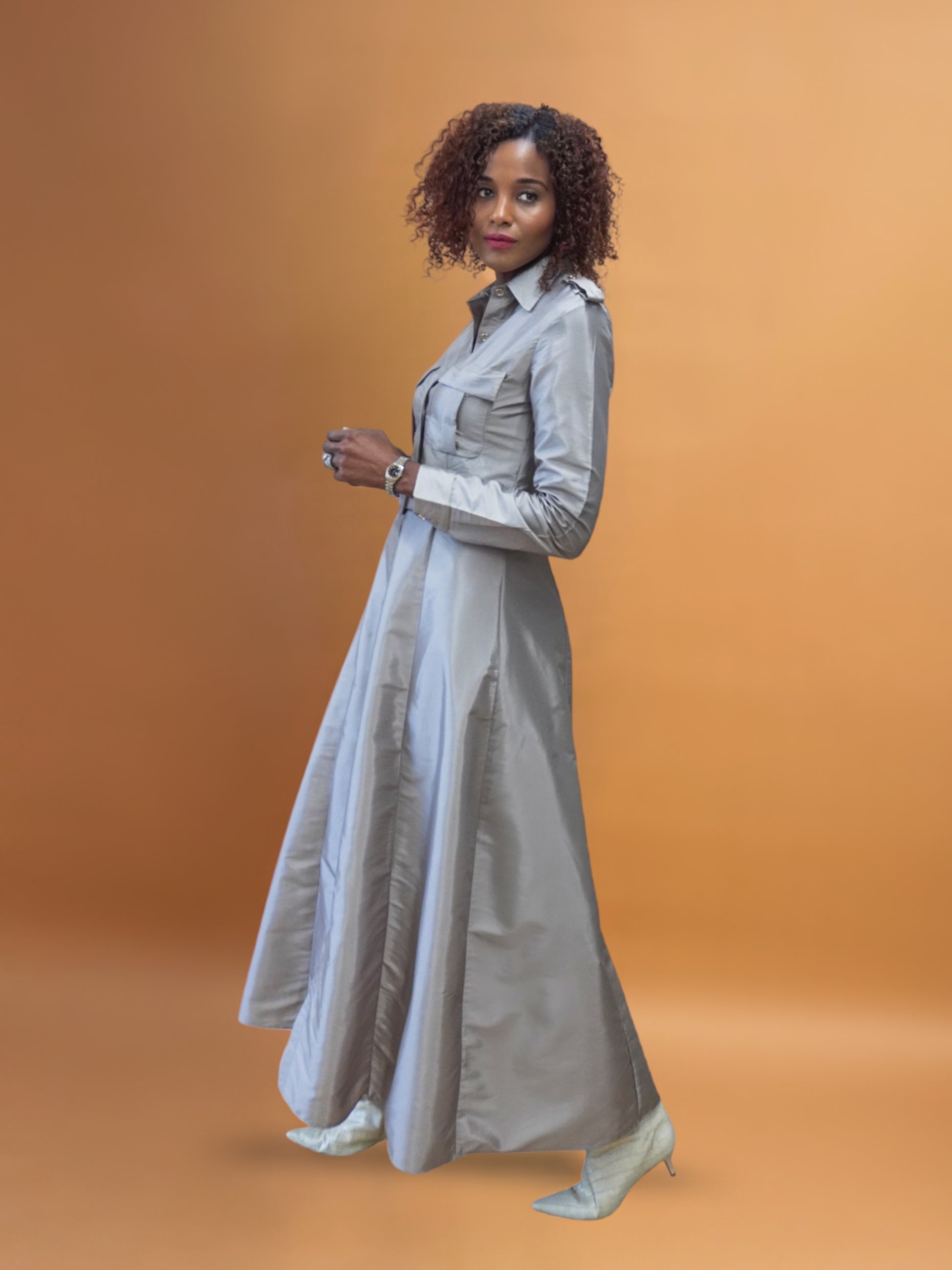 taffeta shirt dress gown TERI JON