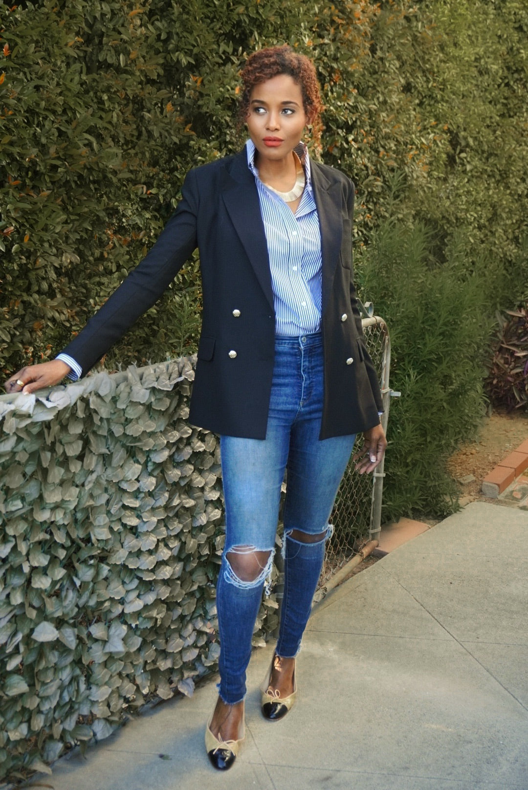 Shop-the-Yaya-Striped-Cotton-Shirt -for -Tall-Women